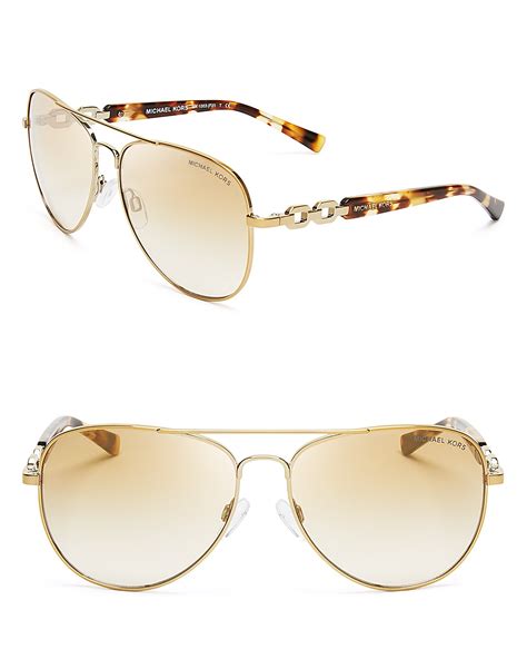 michael kors fiji chain link mirrored aviator sunglasses|Michael Kors Women's Fiji Chainlink Mirrored Aviator .